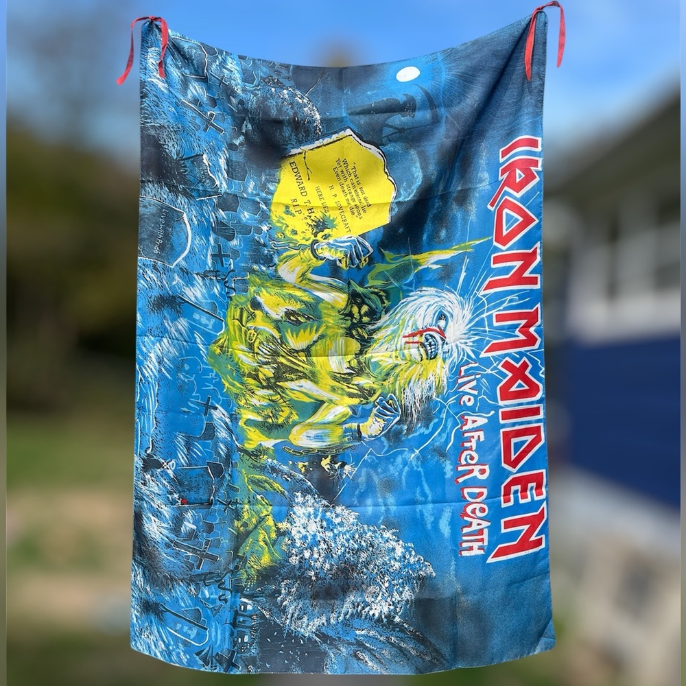Vintage Iron Maiden Live After Death Fabric Tapestry Poster Flag 38” x 54.5” Vtg